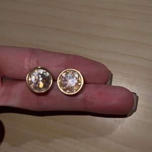 Michael Kors Gold Stud Earrings with Sparkling Accents